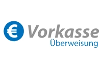 Wir akzeptieren Zahlungen per Vorkasse