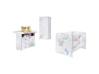 rauch Babyzimmer-Komplettset Jemma, (Set, 3-St), Bett + Wickelkommode + 2 trg. Schrank