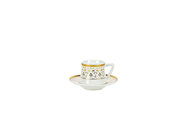 Orientalisches Kaffee Set 12 teilig / Weiß mit goldenem Muster