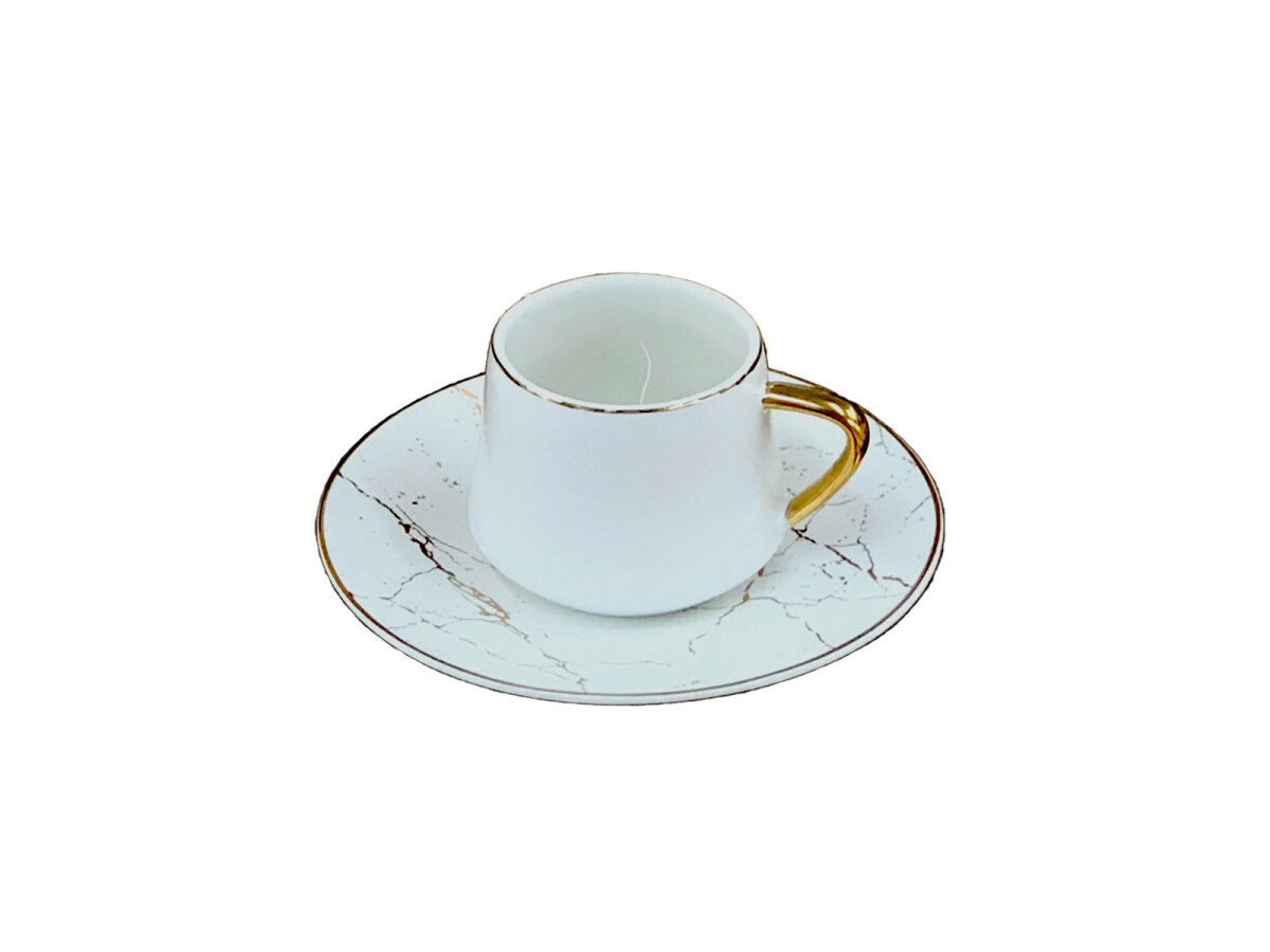 Elegantes Kaffee Set 12 teilig / Weiß mit Goldrand...