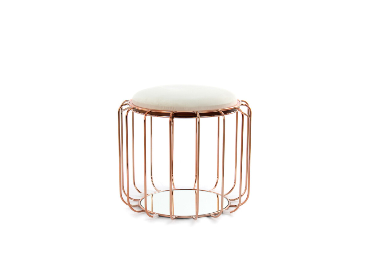 Beistelltisch / Pouf Comfortable 110 Beige / Rosé