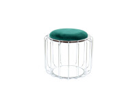 Beistelltisch / Pouf Comfortable 110 Dunkelgrün / Silber