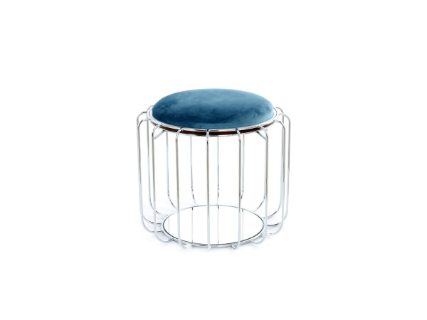 Beistelltisch / Pouf Comfortable 110 Petrol / Silber