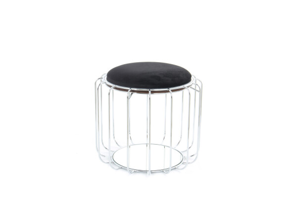 Beistelltisch / Pouf Comfortable 110 Schwarz / Silber