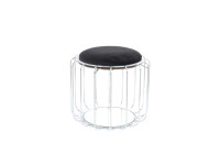 Beistelltisch / Pouf Comfortable 110 Schwarz / Silber