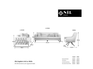 Couchgarnitur "Nil" Set