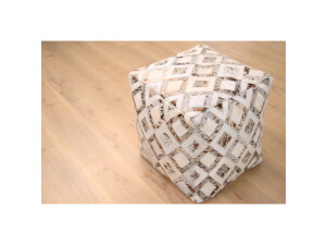 Spark Pouf 100 Elfenbein / Chrom 45cm x 45cm