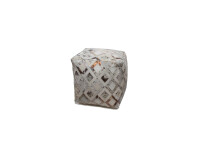 Spark Pouf 100 Elfenbein / Chrom 45cm x 45cm