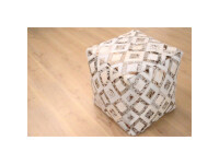 Spark Pouf 100 Elfenbein / Chrom 45cm x 45cm