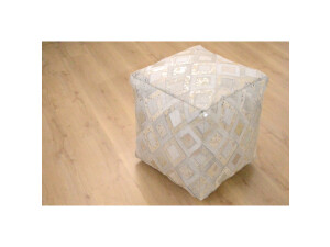 Spark Pouf 100 Grau / Silber 45cm x 45cm