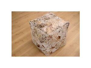 Spark Pouf 200 Elfenbein / Chrom 45cm x 45cm