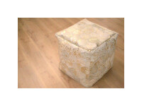 Spark Pouf 200 Elfenbein / Gold 45cm x 45cm