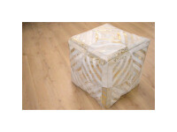 Spark Pouf 400 Elfenbein / Gold 45cm x 45cm