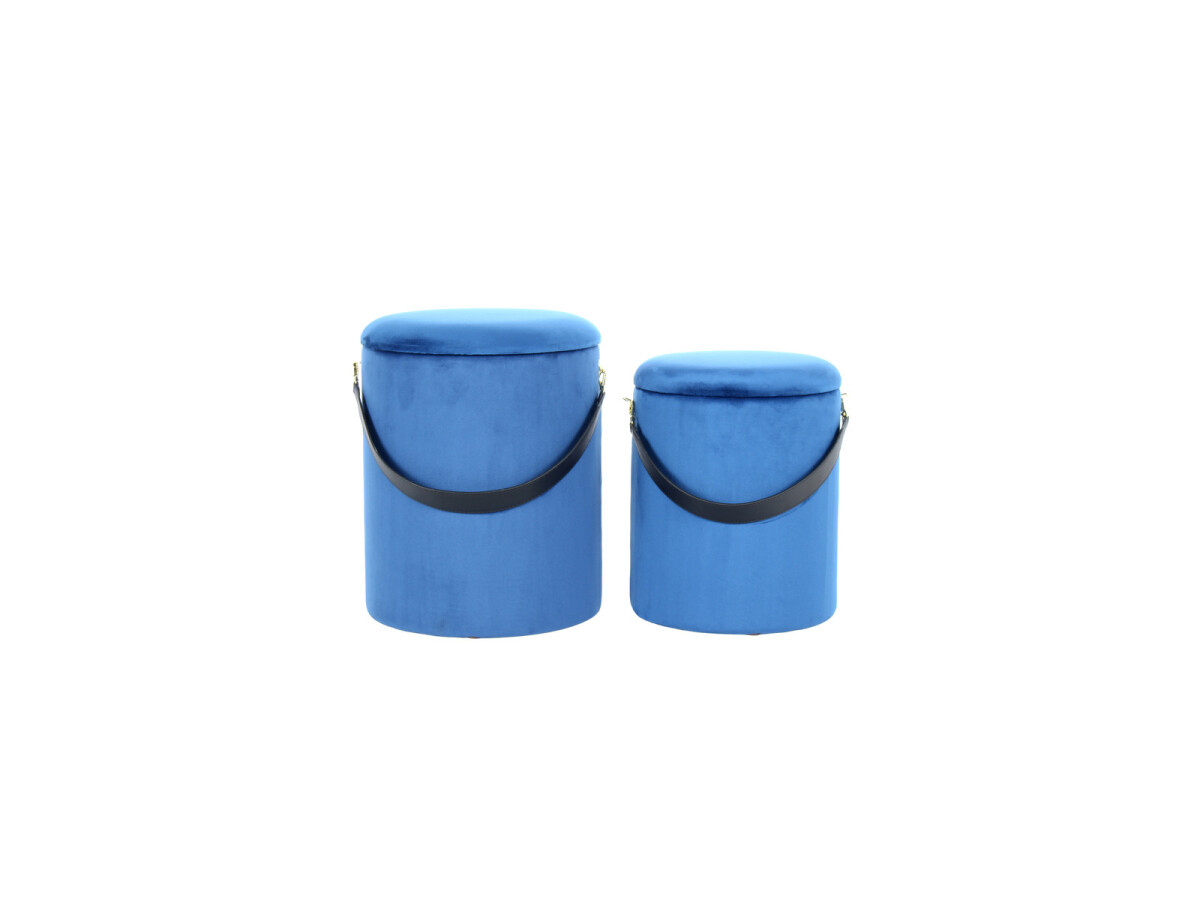 Hocker Arabella 125 2-er Set Blau / Schwarz