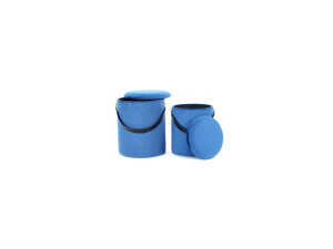 Hocker Arabella 125 2-er Set Blau / Schwarz