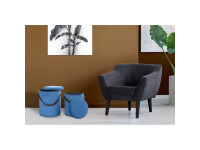 Hocker Arabella 125 2-er Set Blau / Schwarz