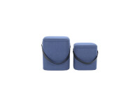 Hocker Arabella 225 2-er Set Blau / Schwarz