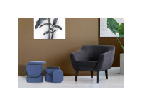 Hocker Arabella 225 2-er Set Blau / Schwarz