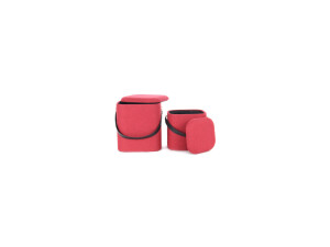 Hocker Arabella 225 2-er Set Rot / Schwarz