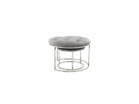 Hocker Becky 825 2er-Set Grau / Silber