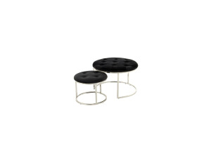 Hocker Becky 825 2er-Set Schwarz / Silber