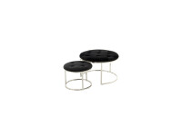 Hocker Becky 825 2er-Set Schwarz / Silber