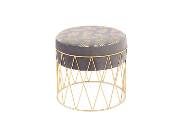 Hocker Cleopatra 225 Grau / Gold