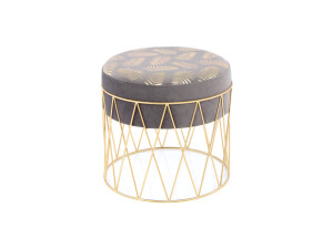 Hocker Cleopatra 225 Grau / Gold