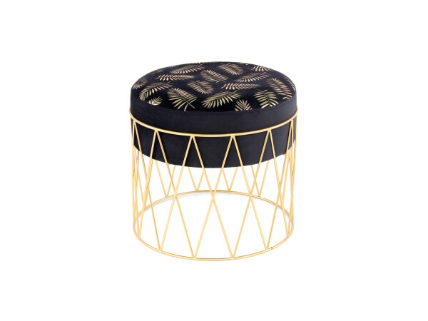 Hocker Cleopatra 225 Schwarz / Gold