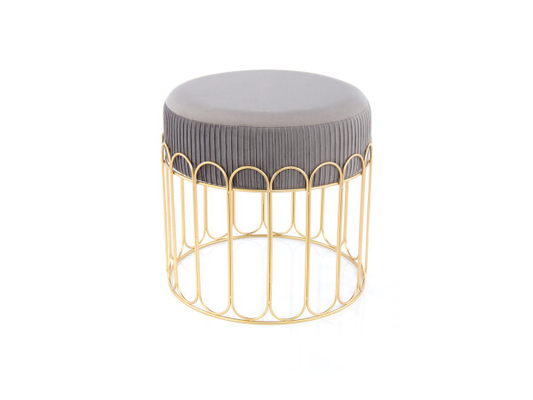 Hocker Cleopatra 425 Grau / Gold