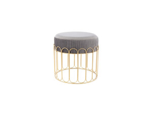 Hocker Cleopatra 425 Grau / Gold