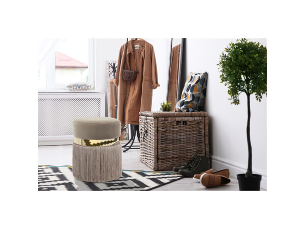 Hocker Rebecca 925 Taupe / Gold