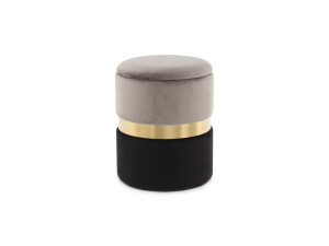 Hocker Zora 125 2-er Set Grau / Gold / Schwarz