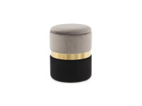 Hocker Zora 125 2-er Set Grau / Gold / Schwarz