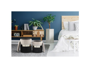 Hocker Zora 125 2-er Set Grau / Silber / Schwarz