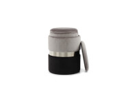 Hocker Zora 125 2-er Set Grau / Silber / Schwarz