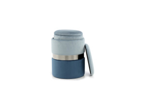 Hocker Zora 125 2-er Set Hellblau / Silber / Blau