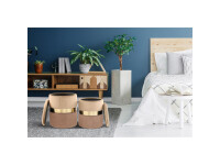 Hocker Zora 125 2-er Set Hellbraun / Gold / Braun