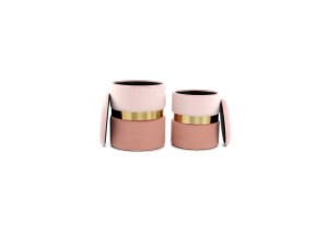 Hocker Zora 125 2-er Set Rosa / Gold / Altrosa