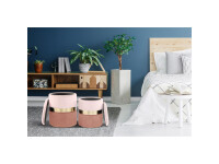 Hocker Zora 125 2-er Set Rosa / Gold / Altrosa