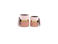 Hocker Zora 125 2-er Set Rosa / Gold / Altrosa