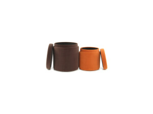 Hocker Zora 225 2-er Set Braun / Orange