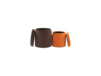 Hocker Zora 225 2-er Set Braun / Orange