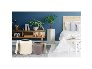 Hocker Zora 225 2-er Set Elfenbein / Taupe