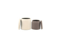 Hocker Zora 225 2-er Set Elfenbein / Taupe