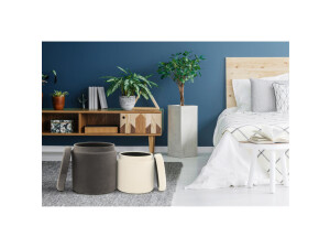 Hocker Zora 225 2-er Set Grau / Elfenbein