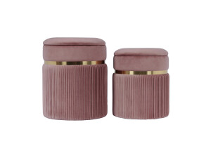 Hocker Zora 325 2er-Set Altrosa / Gold