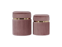 Hocker Zora 325 2er-Set Altrosa / Gold