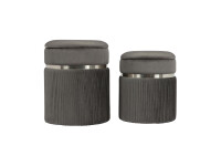 Hocker Zora 325 2er-Set Grau / Silber