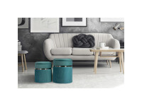 Hocker Zora 325 2er-Set Petrol / Silber